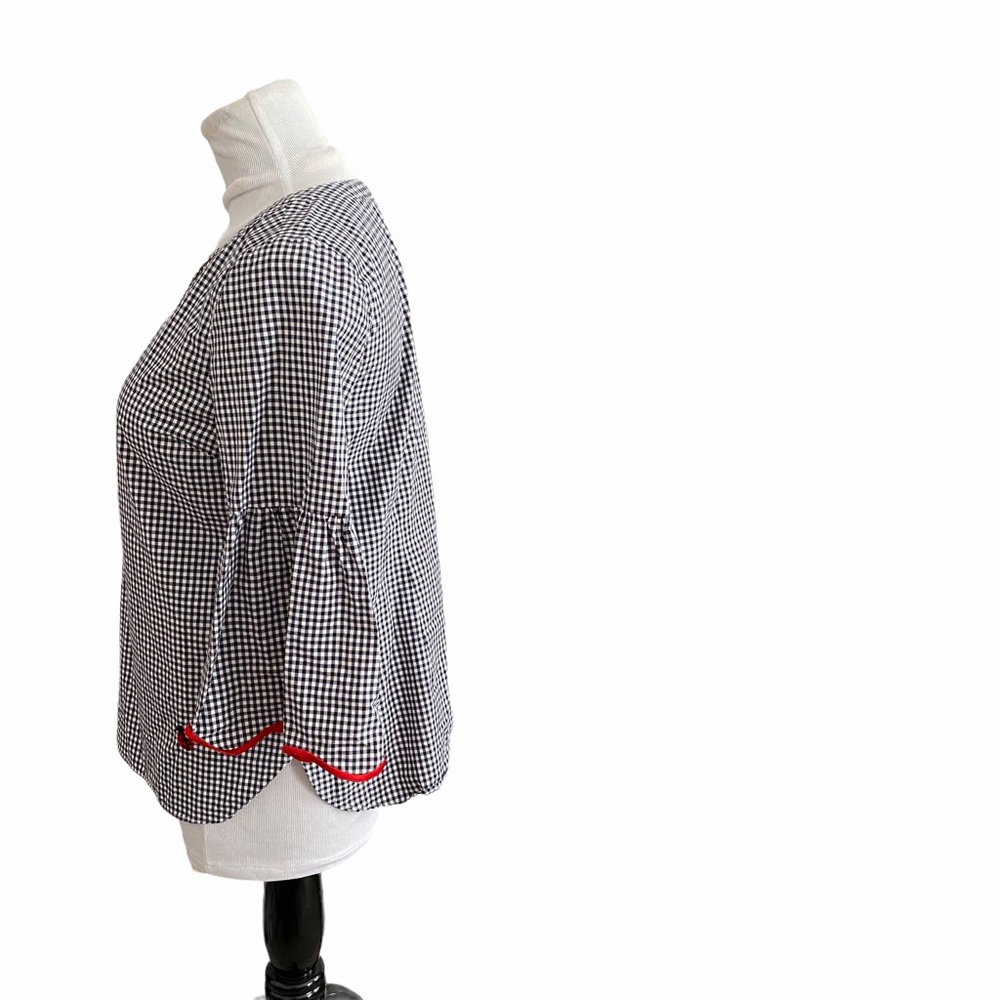 33-Oprah Magazine Collection Talbots Gingham Top - Picture 4 of 8